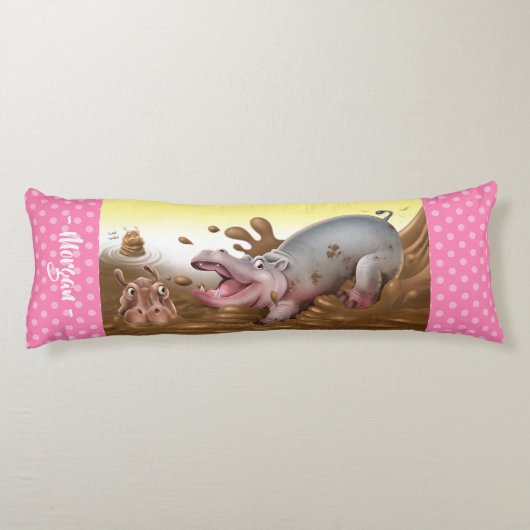 Riesenkuschion Hippos in Schlammmarshmallow rosa. Seitenschläferkissen (Rückseite)