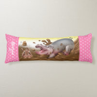 Riesenkuschion Hippos in Schlammmarshmallow rosa.