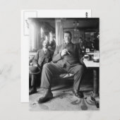 Riesenmann trinkt ein Bier, 1910 Postkarte (Vorne/Hinten)