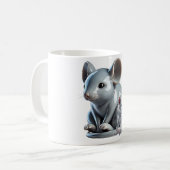 „Riesenmaus und winzige Katze“ Kaffeetasse (Vorderseite Links)