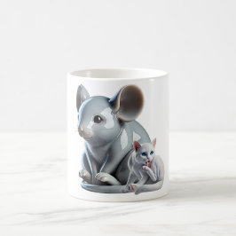 „Riesenmaus und winzige Katze“ Kaffeetasse