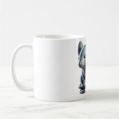 „Riesenmaus und winzige Katze“ Kaffeetasse (Links)