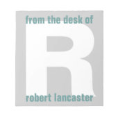 Riesenmonogramm aus dem Schreibtisch des Notepad Notizblock (Vorderseite)