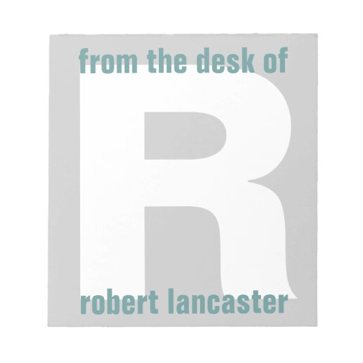 Riesenmonogramm aus dem Schreibtisch des Notepad Notizblock (Vorderseite)