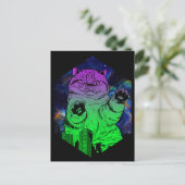Riesenmonster Catzilla greift Cat Skyline an Postkarte (Stehend Vorderseite)