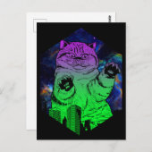 Riesenmonster Catzilla greift Cat Skyline an Postkarte (Vorne/Hinten)