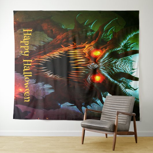 Riesenmonster Halloween-Hintergrund Wandteppich (Beispiel (Horizontal))