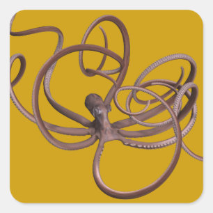 Riesenoctopus Quadratischer Aufkleber