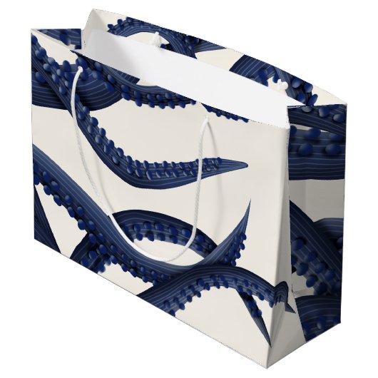 Riesenoctopus Tentacles Große Geschenktüte (Rückseite Schrägansicht)