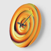 Riesenorange-Spirale in schwarz Große Wanduhr (Winkel)