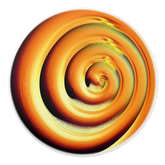 Riesenorange-Spirale in schwarz Keramikknauf (Vorderseite)