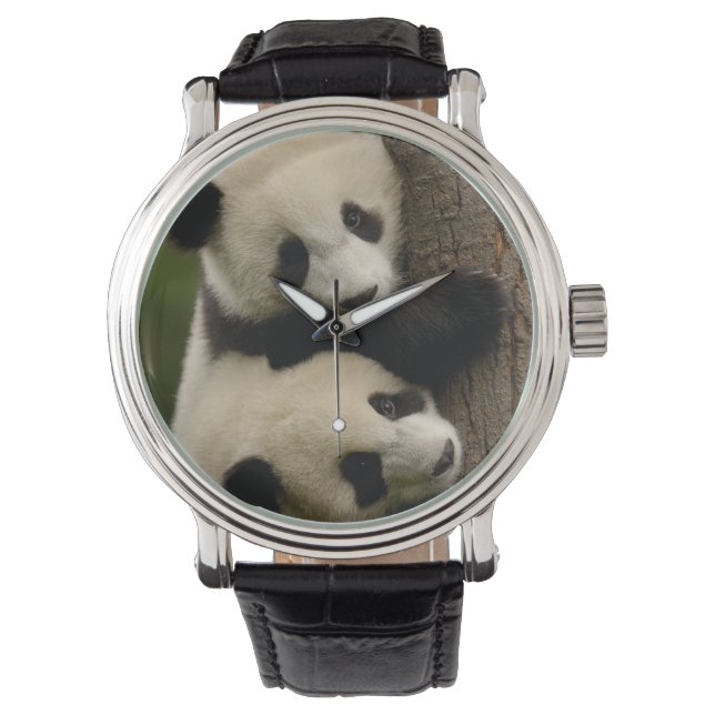 Riesenpanda (Ailuropoda melanoleuca) 2 Armbanduhr (Vorderseite)