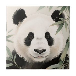 Riesenpanda-Bambus-Porträt Fliese