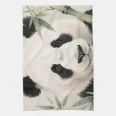 Riesenpanda-Bambus-Porträt Geschirrtuch (Vertikal)