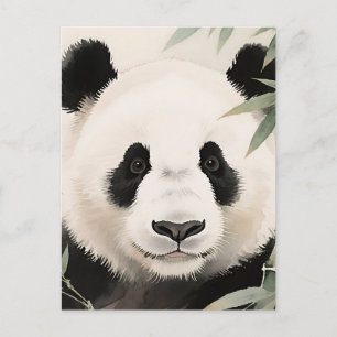 Riesenpanda-Bambus-Porträt Postkarte