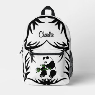 Riesenpanda frisst Bambus Name Bedruckter Rucksack