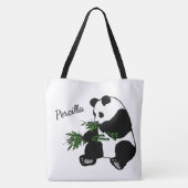 Riesenpanda frisst Bambus Name Tasche (Rückseite)
