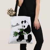 Riesenpanda frisst Bambus Name Tasche (Von Nahem)