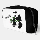 Riesenpanda frisst Bambus Name Waschbeutel (Rechte Ecke)