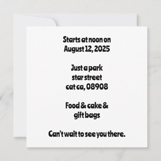 Riesenpanda mit Geburtshut Einladung (Rückseite)