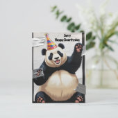 Riesenpanda mit Geburtshut Postkarte (Stehend Vorderseite)