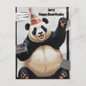 Riesenpanda mit Geburtshut Postkarte (Vorderseite)