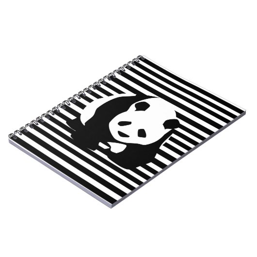 Riesenpanda schwarz und weiß gestreift notizblock (Linke Seite)