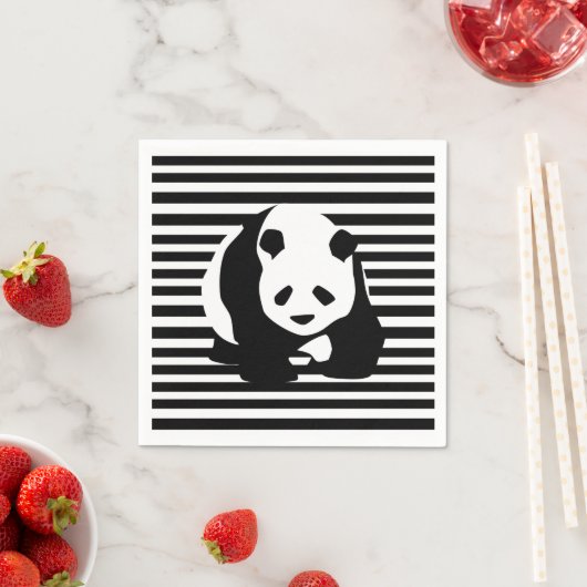 Riesenpanda und Streifen Serviette (Beispiel)