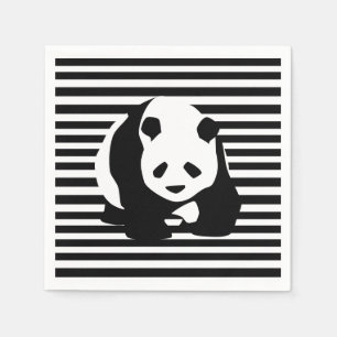 Riesenpanda und Streifen Serviette