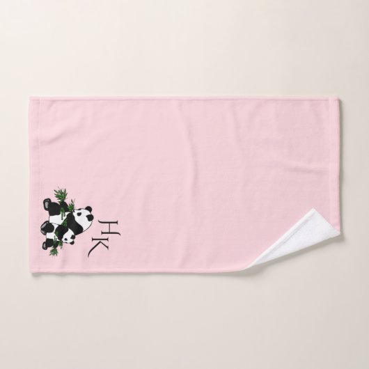 Riesenpandas Monogram Pink Bath Handtuch Set (Handtuch)