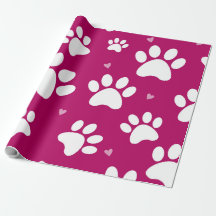 Riesenpaw Print Pink Holiday Wrapping Paper