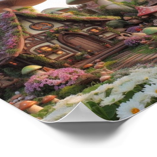 Riesenpilze und Blume aus Märchen Poster (Ecke)
