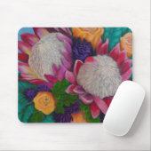 Riesenproteas und orangefarbene Rose Mousepad (Mit Mouse)