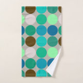 Riesenpunkte des Mittelalters, Türkis und Grau Badhandtuch Set (Handtuch)