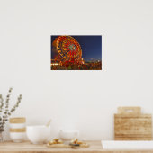 Riesenrad bei Dämmerung in der Nordwestmontana Poster (Küche)