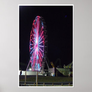 Riesenrad bei Nacht Poster