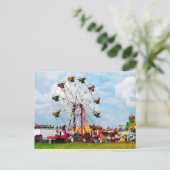 Riesenrad gegen den blauen Himmel Postkarte (Stehend Vorderseite)