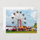 Riesenrad gegen den blauen Himmel Postkarte (Vorne/Hinten)