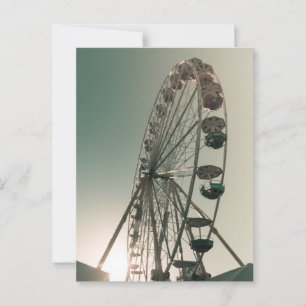 RIESENRAD IN ABENDSONNE AM HAAGER HERBSTFEST POSTKARTE