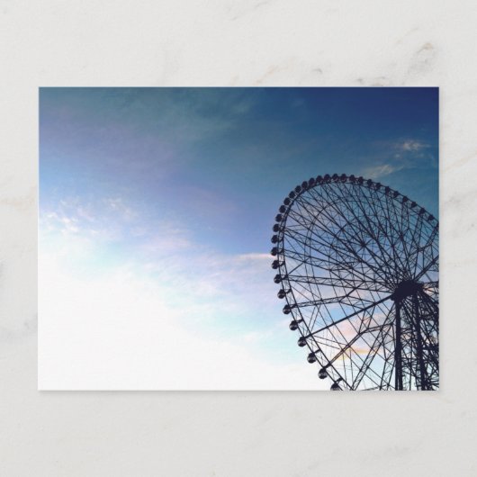 Riesenrad in der Abenddämmerung: Tokio Postkarte (Vorderseite)