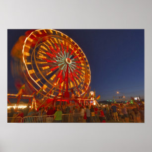 Riesenrad in der Dämmerung im Nordwesten Montanas Poster