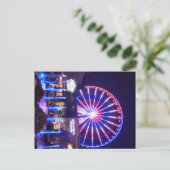 Riesenrad in der Nacht Postkarte (Stehend Vorderseite)