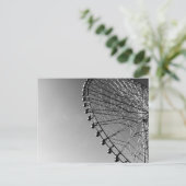 Riesenrad in Schwarz und Weiß Postkarte (Stehend Vorderseite)