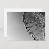 Riesenrad in Schwarz und Weiß Postkarte (Vorne/Hinten)