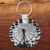 Riesenrad in Schwarz-Weiß-Foto-Geschenke Schlüsselanhänger (Vorderseite)