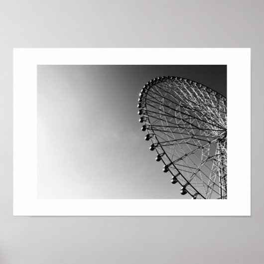 Riesenrad in Schwarz-Weiß Poster (Vorne)