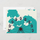 Riesenrad in Wolken Postkarte (Vorne/Hinten)