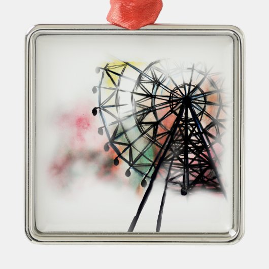 Riesenrad Silbernes Ornament (Vorne)