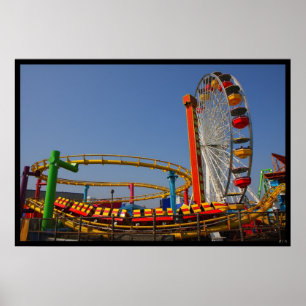 Riesenrad und Rollercoaster Poster