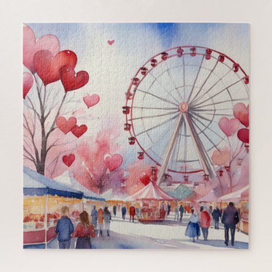Riesenrad Wasserfarbe Puzzle (Vertikal)